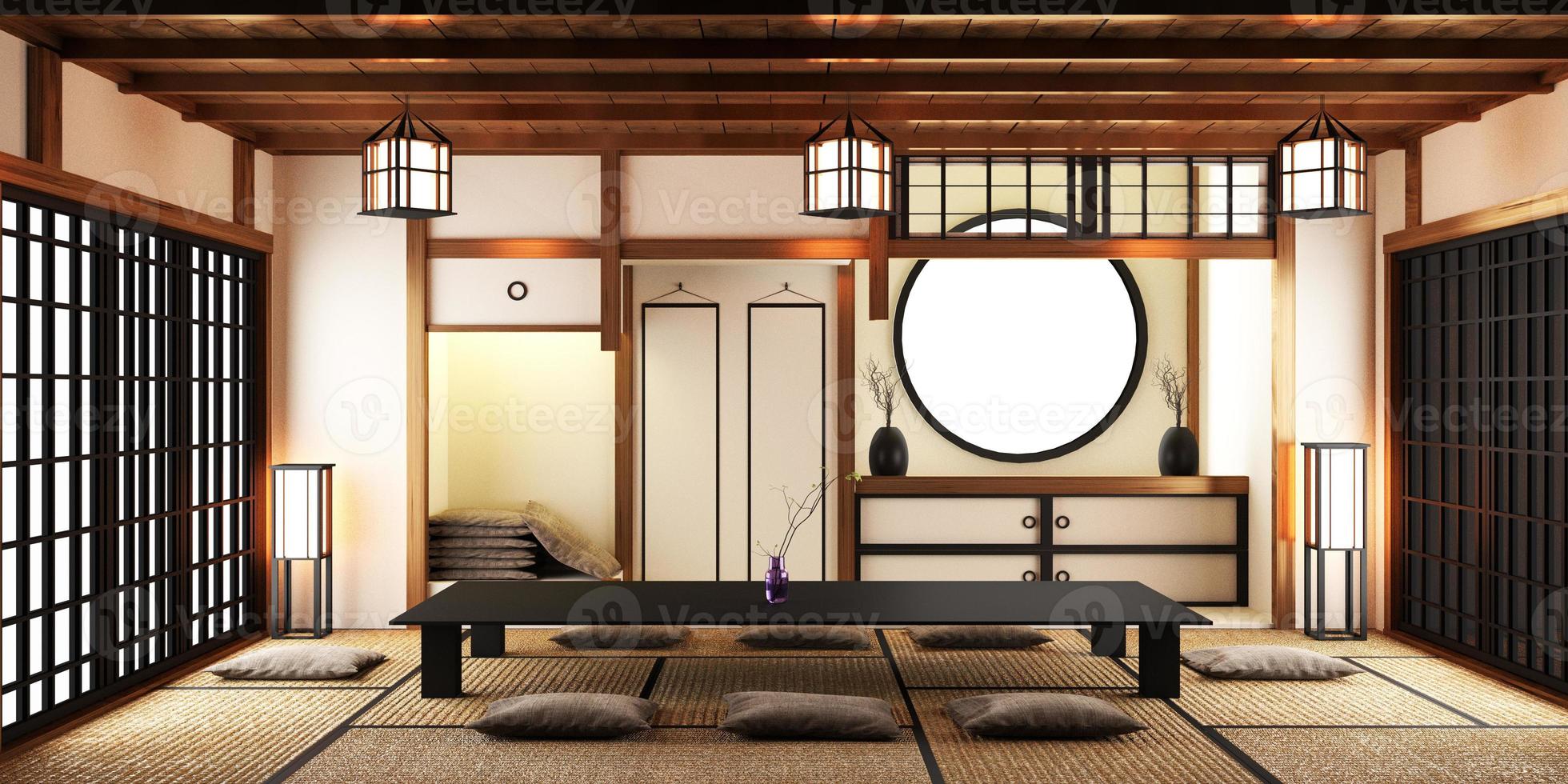 Diseño Interior De Habitación De Estilo Japonés Con Tatami Japonés