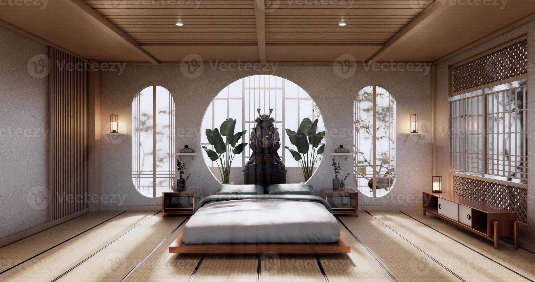 Interior Luxury modern Japanese style bedroom mock up, Designing 