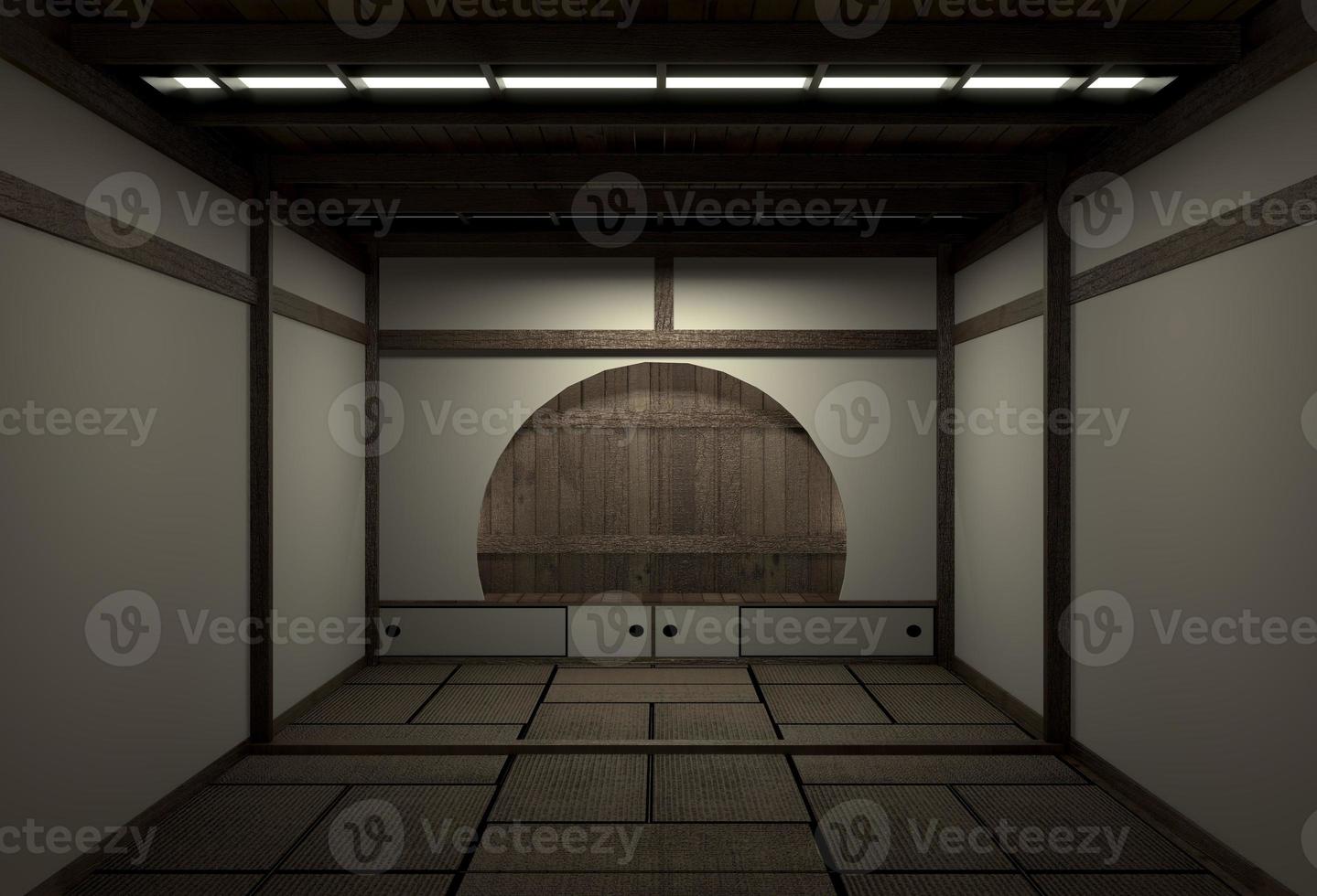original room japanese style, Showa era , Design with the best Japanese room designers.3D rendering photo