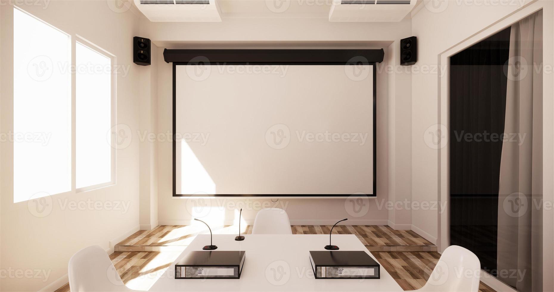 Office business - beautiful boardroom meeting room and conference table, modern style. 3D rendering photo