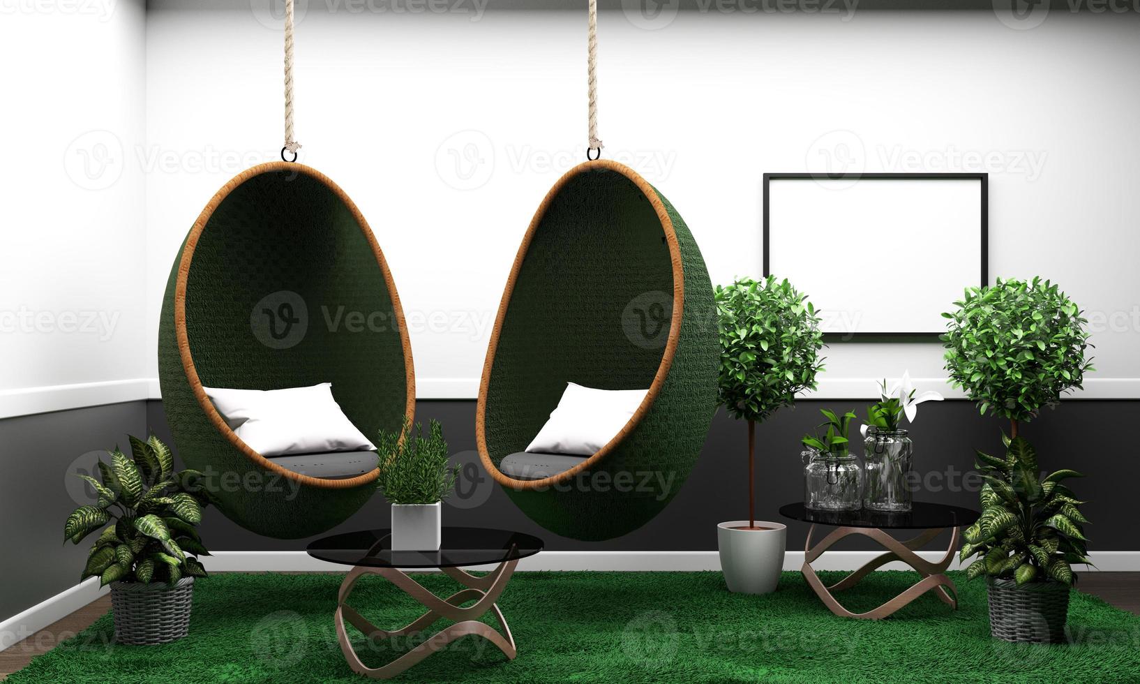 Room modern tropical style with composition - minimal design. 3D rendering photo