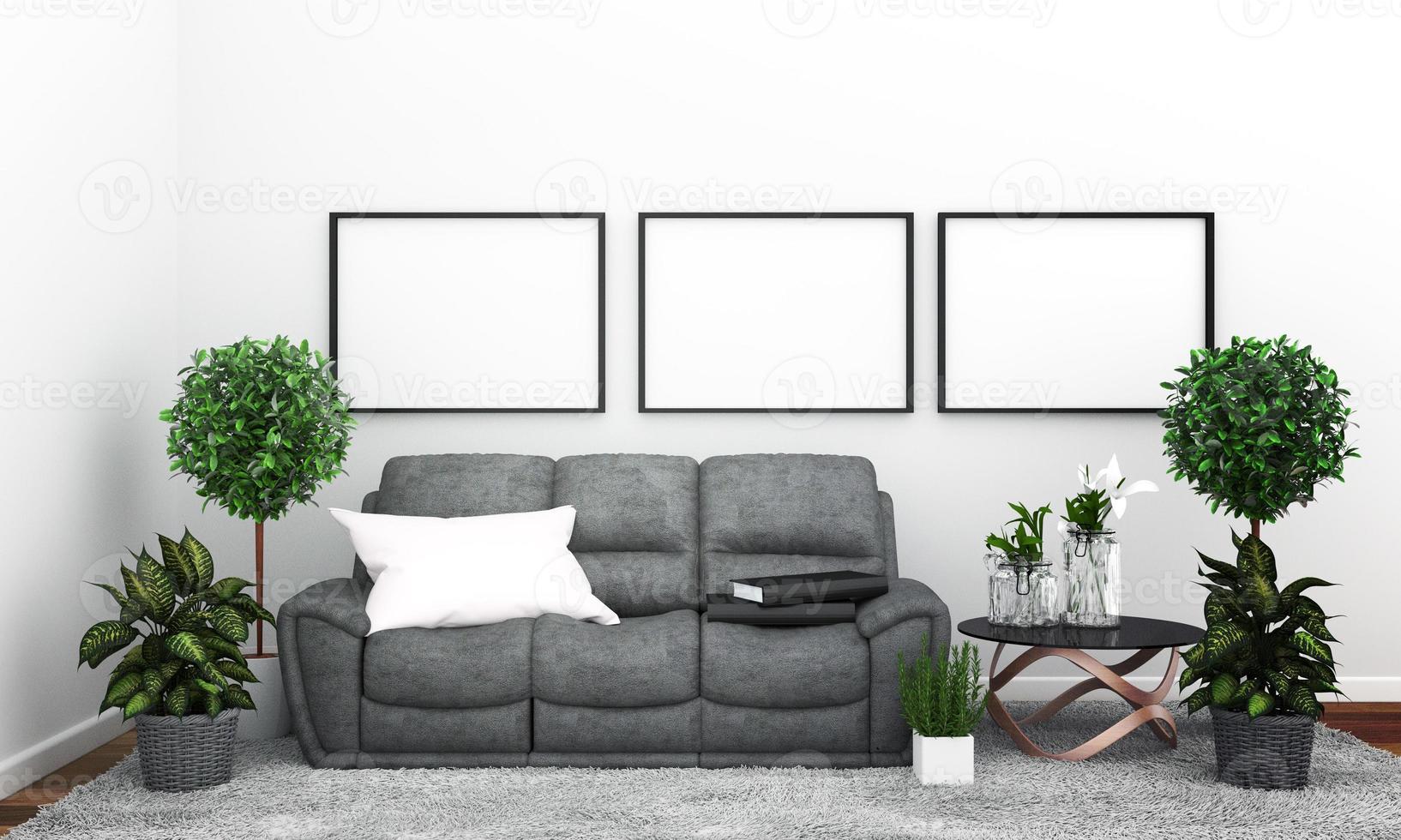Room modern tropical style with composition - minimal design. 3D rendering photo