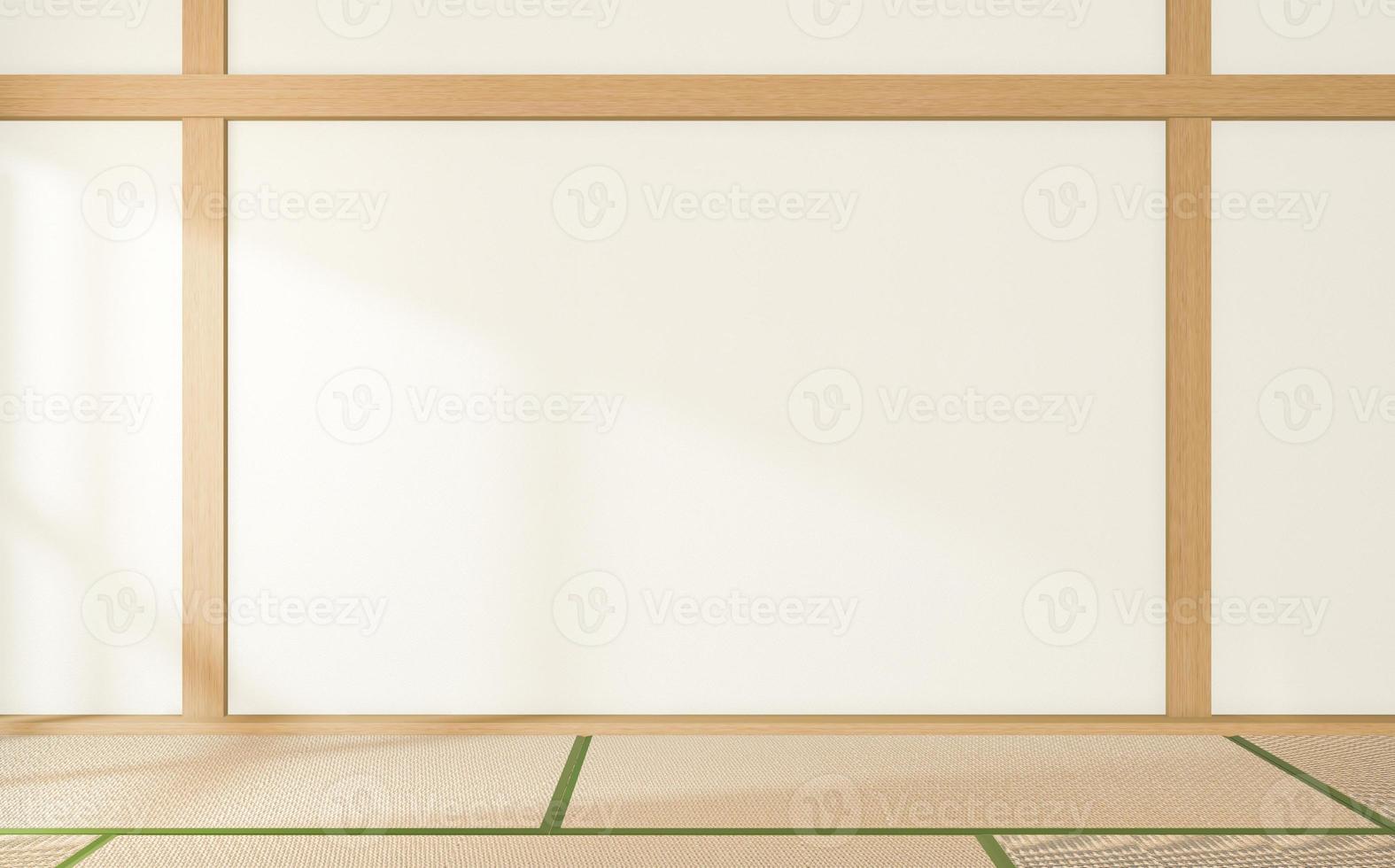 tropical style room interior, empty room japan style. 3D rendering photo