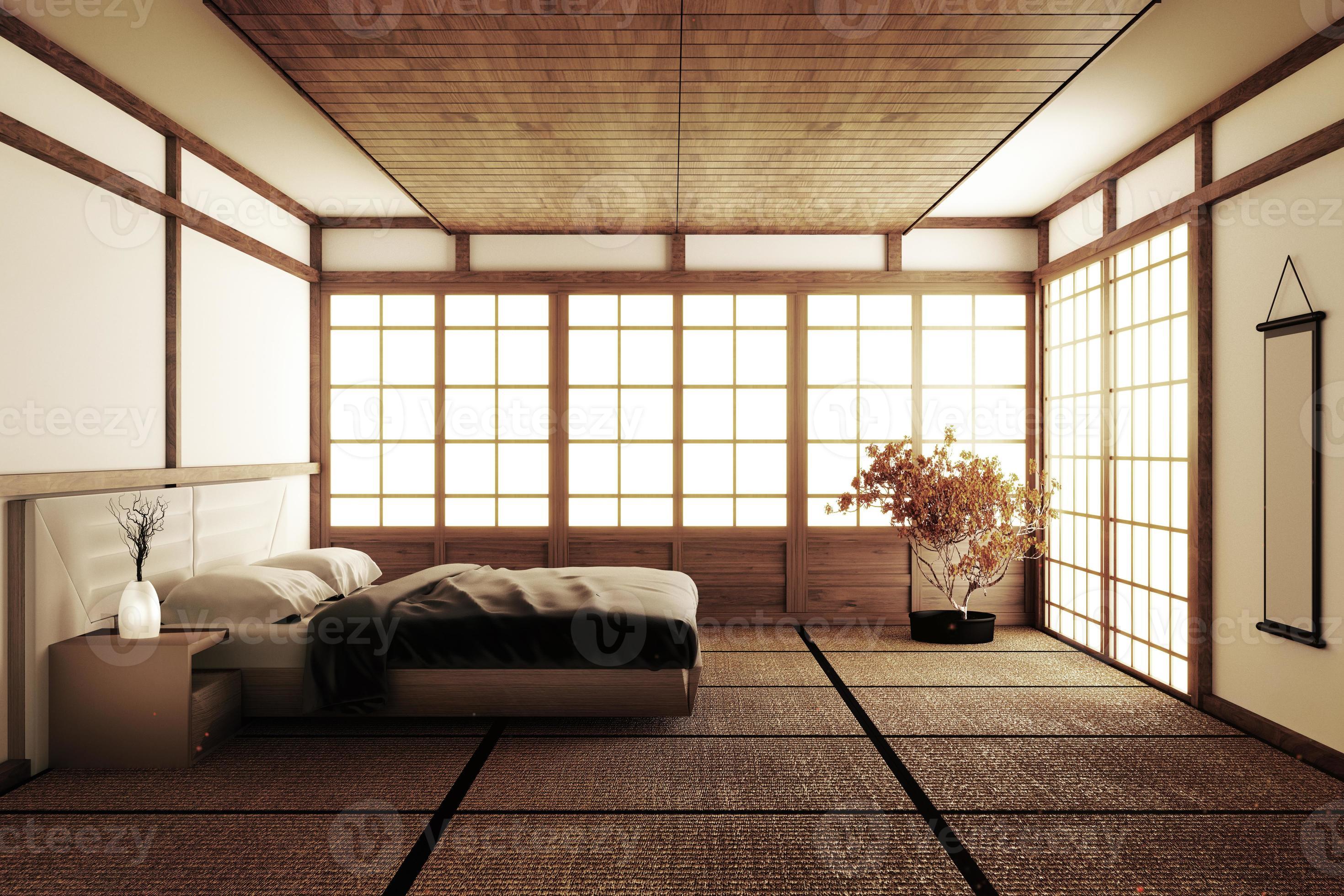 Maqueta Japón habitación con suelo de tatami y decoración estilo japonés  fue diseñado en estilo japonés.3D rendering Fotografía de stock - Alamy