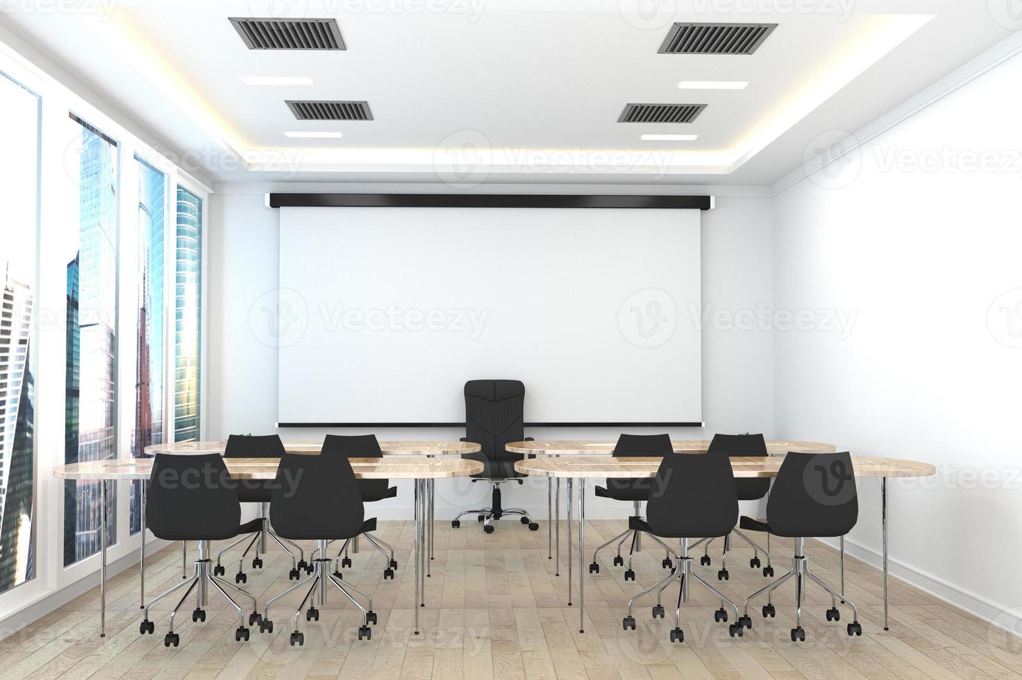 Office business - beautiful room -Conference room interior in white room. 3d rendering photo
