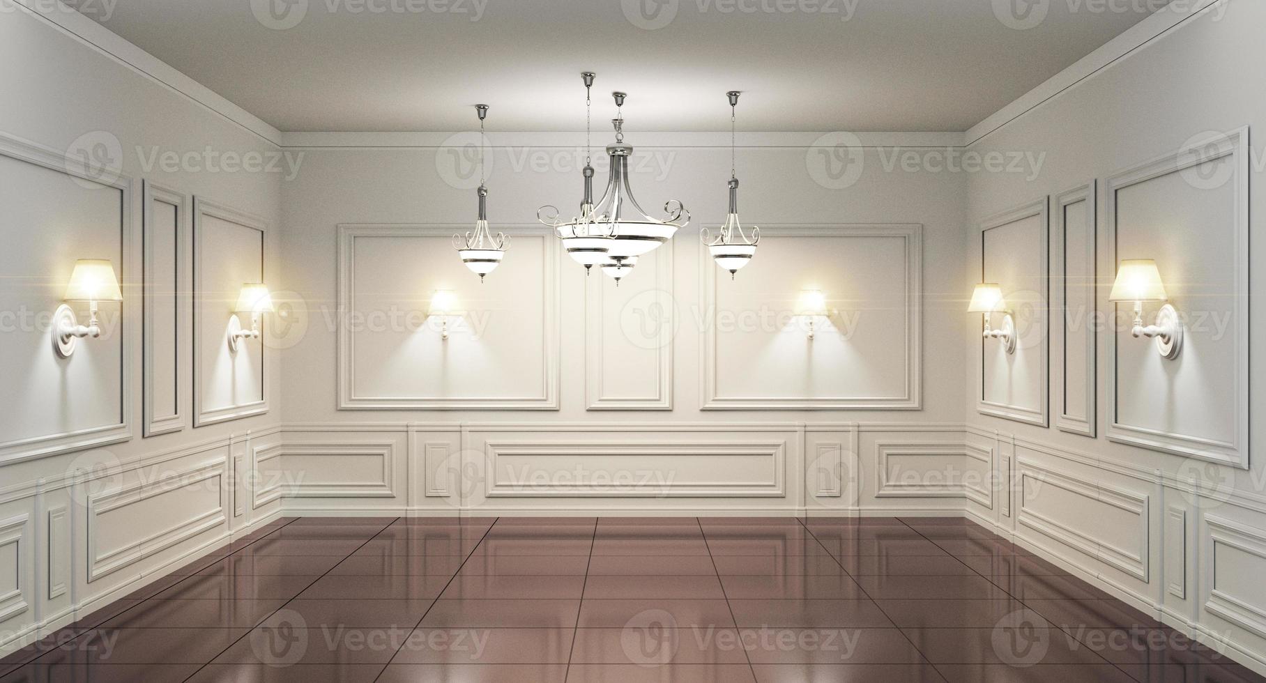Luxury Scandinavian style room classic wall interior .3D rendering photo