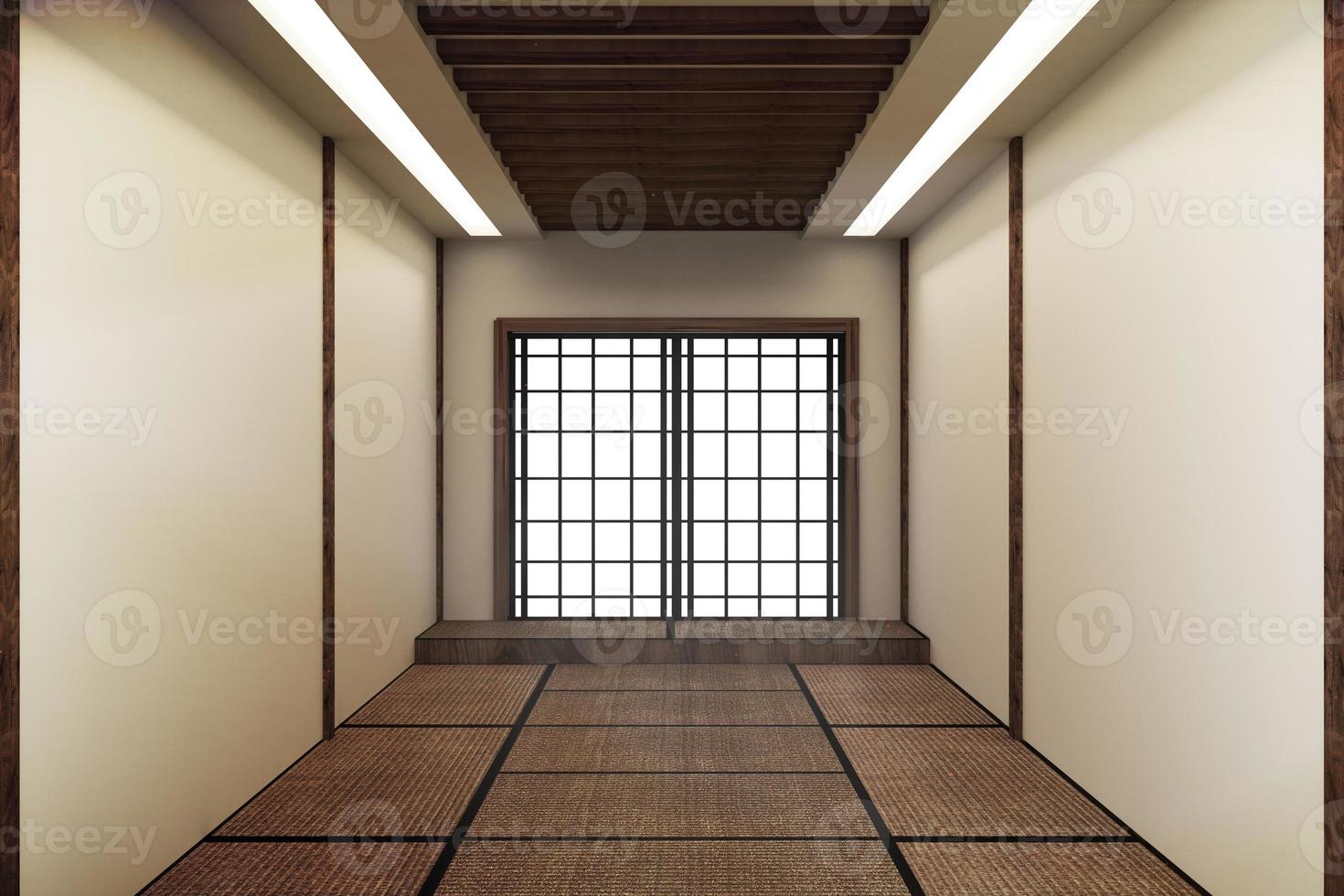 mock up, Japanese empty room tatami mat Designing the most beautiful. 3D rendering photo