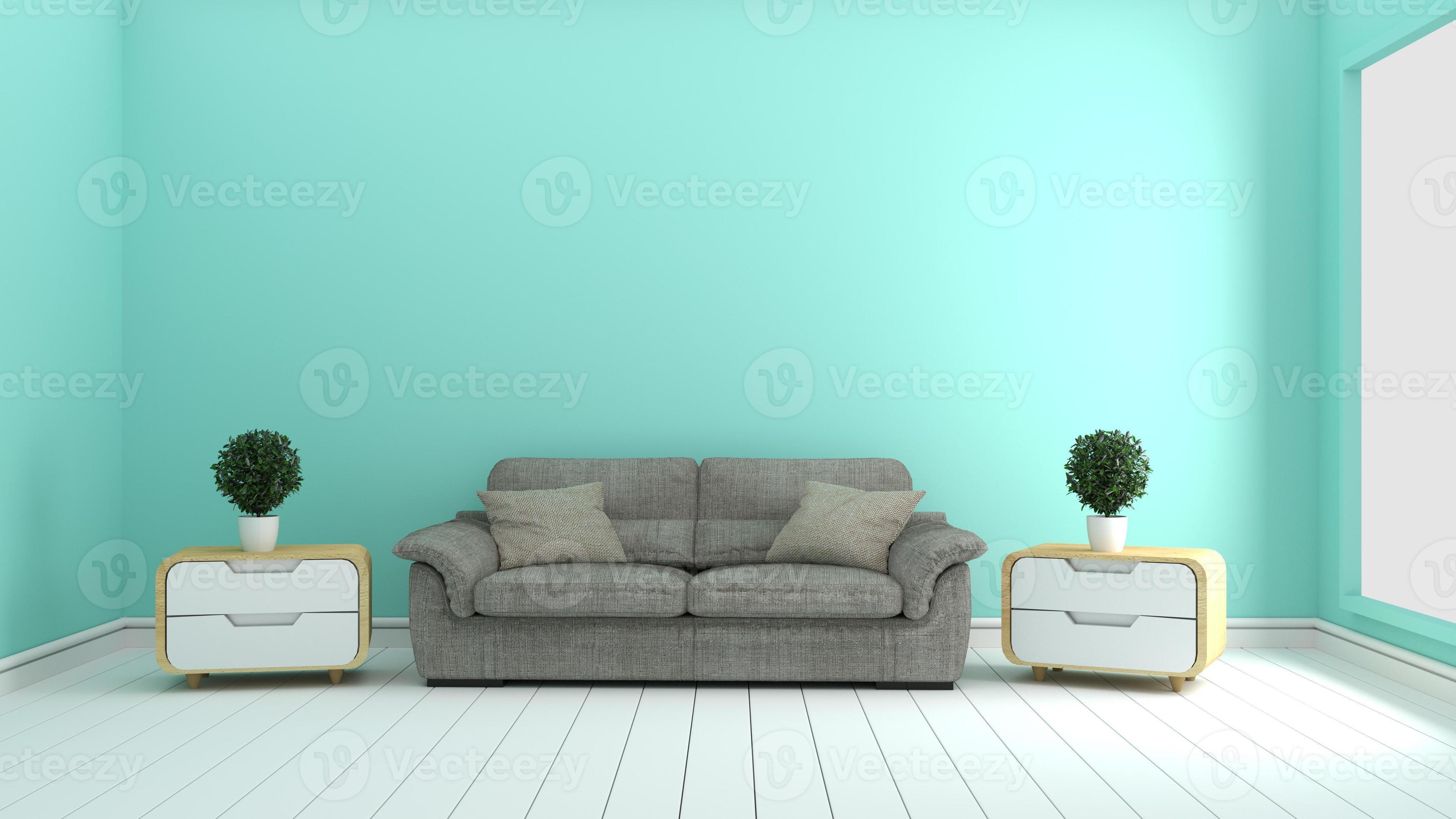 Mint room -Beautiful room, Empty room , Modern bright interior. 3D  rendering 4611646 Stock Photo at Vecteezy