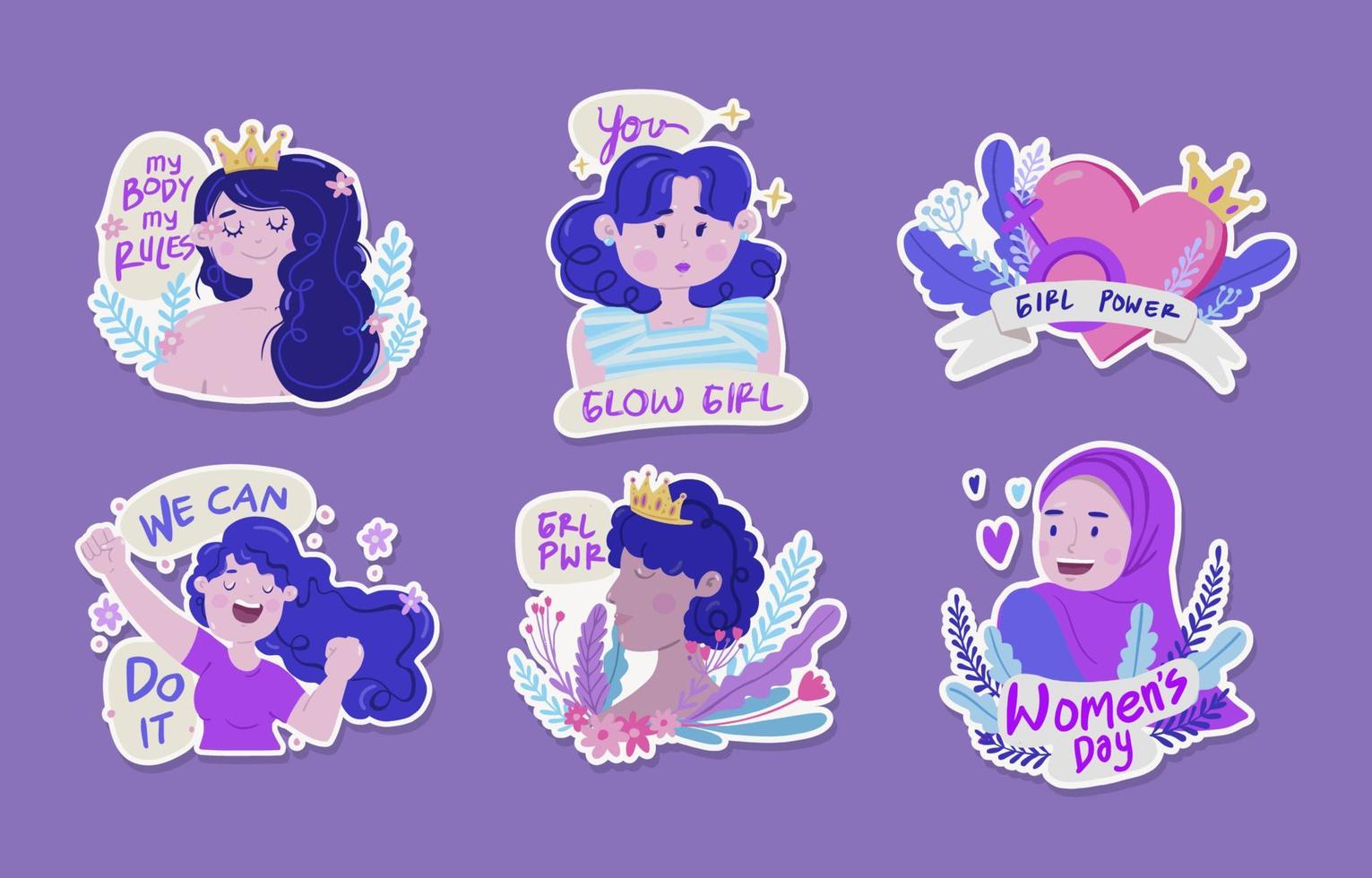 International Women's Day Stickers vector