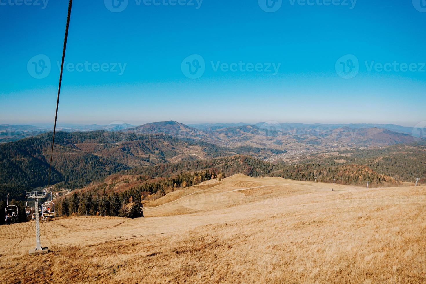 Ski lift in beautiful mountains. Mount Zakhar Berkut. Ukraine. Attractions. photo