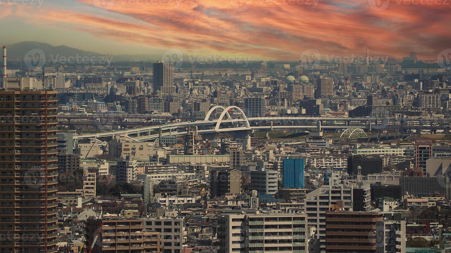 Ikebukuro District. Aerial view of Ikebukuro city Tokyo Japan. photo