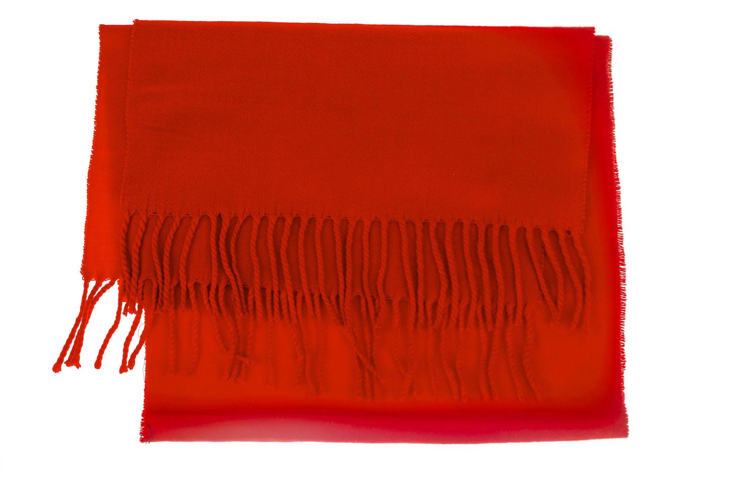 Red textile scarf isolated on white background. photo