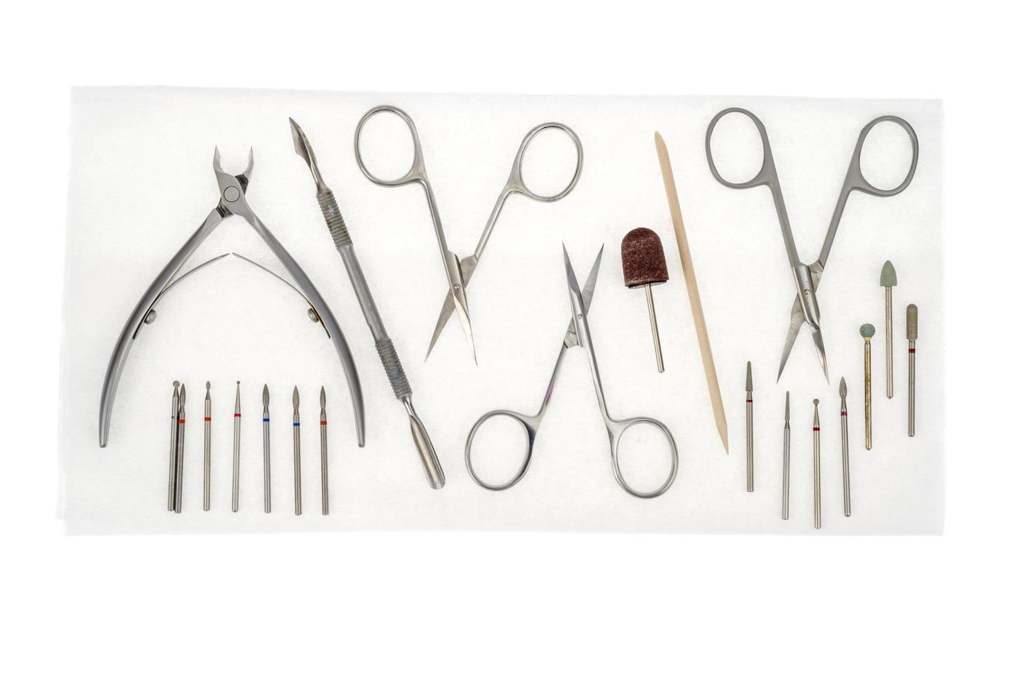 Set of professional manicure tools. Concept of beauty. photo