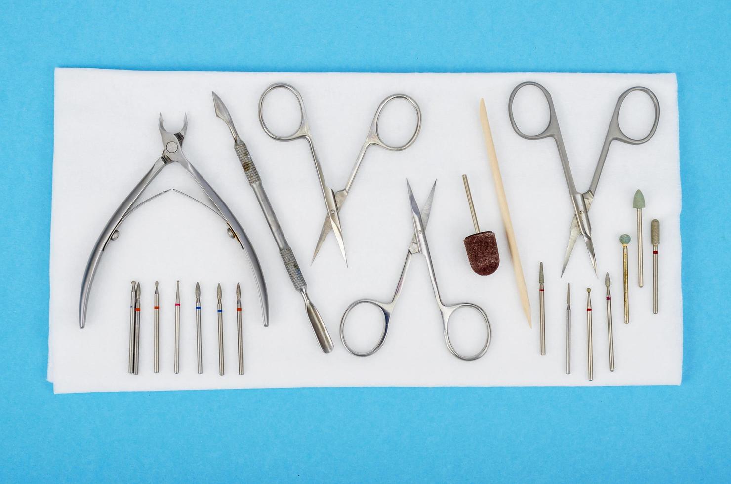 Set of professional manicure tools. Concept of beauty. photo