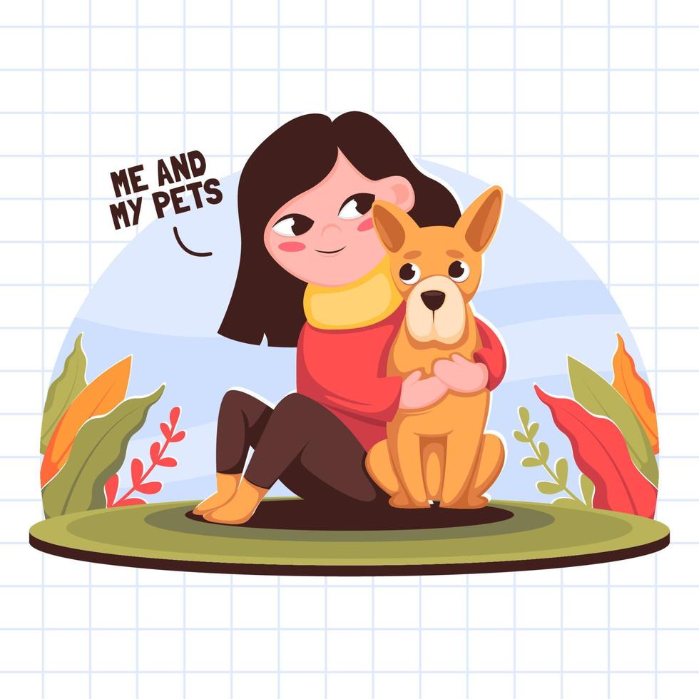 mi concepto de mascota y yo vector