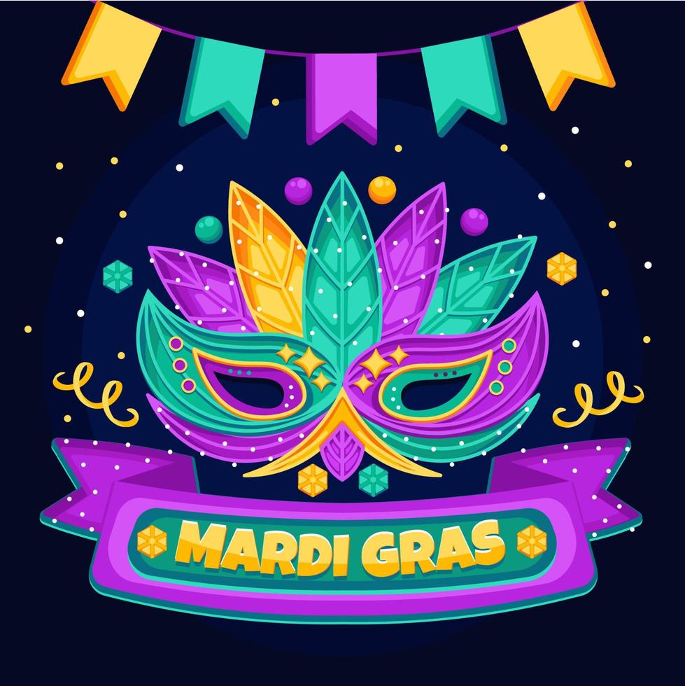Mask of Mardi Grass vector