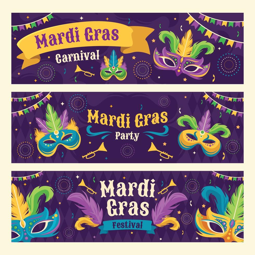 Mardi Gras Mask Festival Banner vector