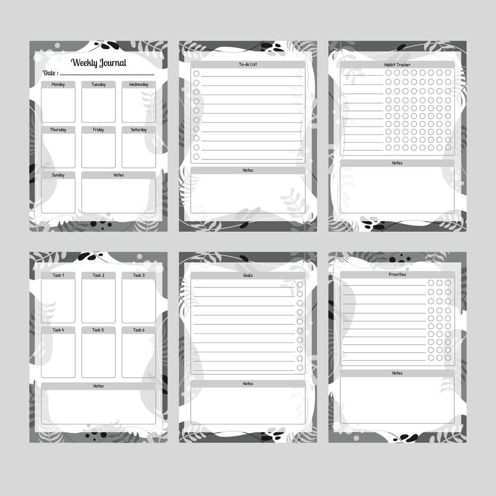 Monochrome Journal Template vector