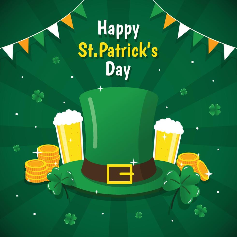 Fondo del concepto del sombrero del día de San Patricio vector