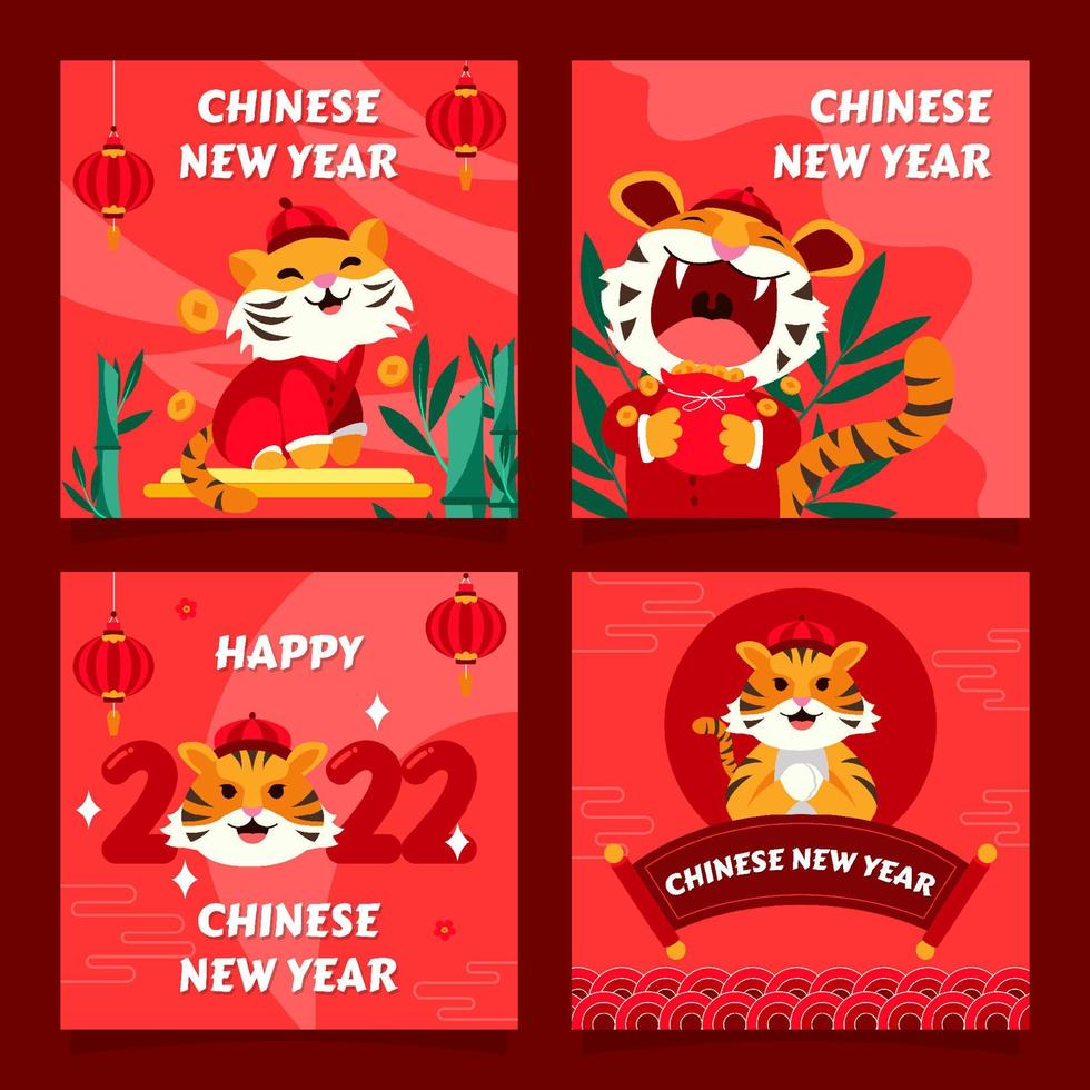 Chinese New Year Social Media Post vector