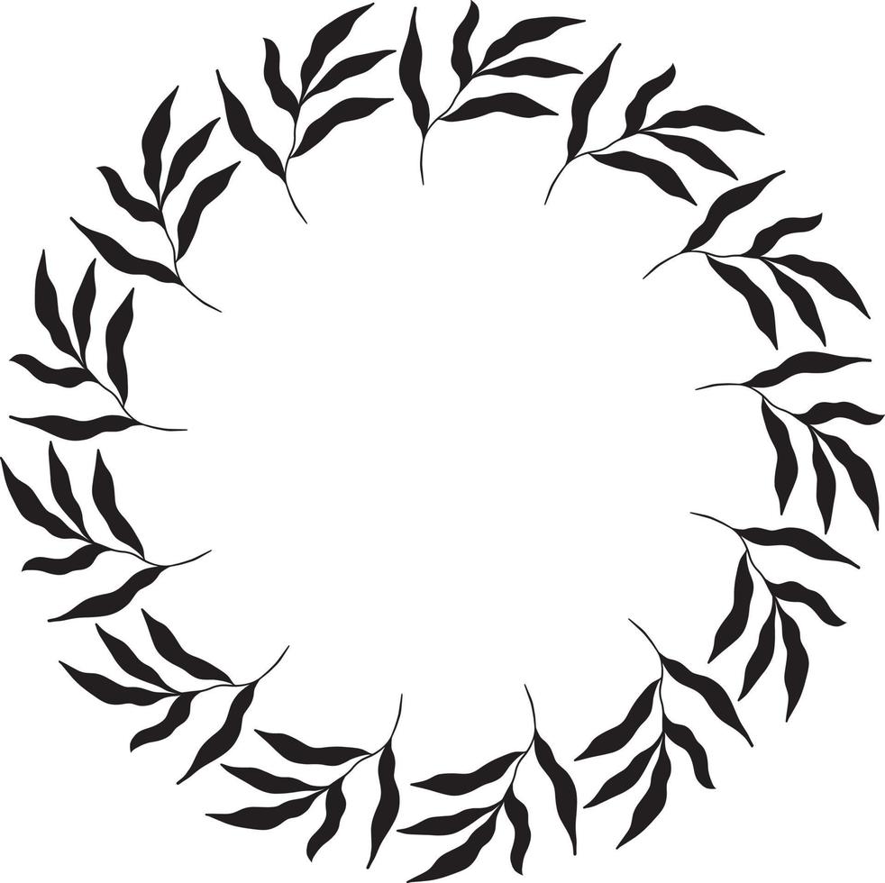 round botanical frame vector