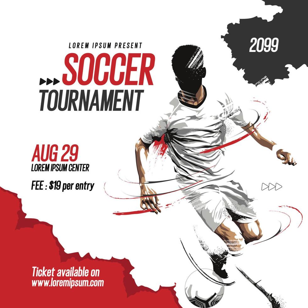 soccer tournament flyer template vector
