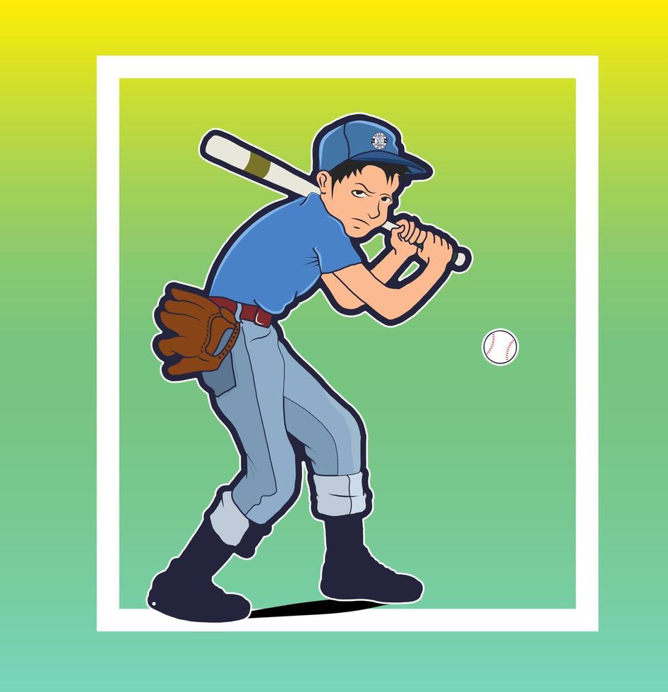 Baseball player drawing design element vector 4615037 Vector Art at ...