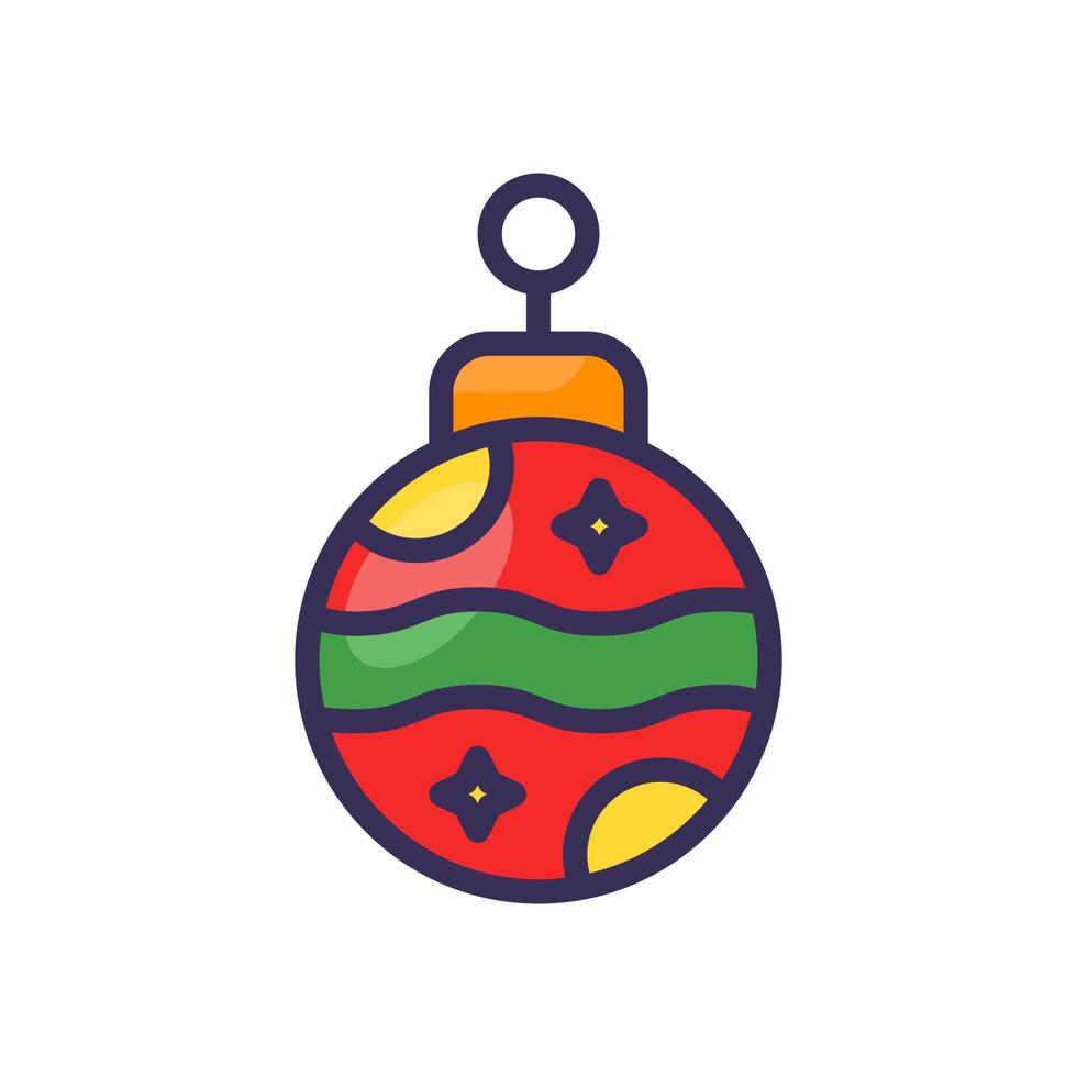 Christmas ball filled line style Icon for web and mobile application vector