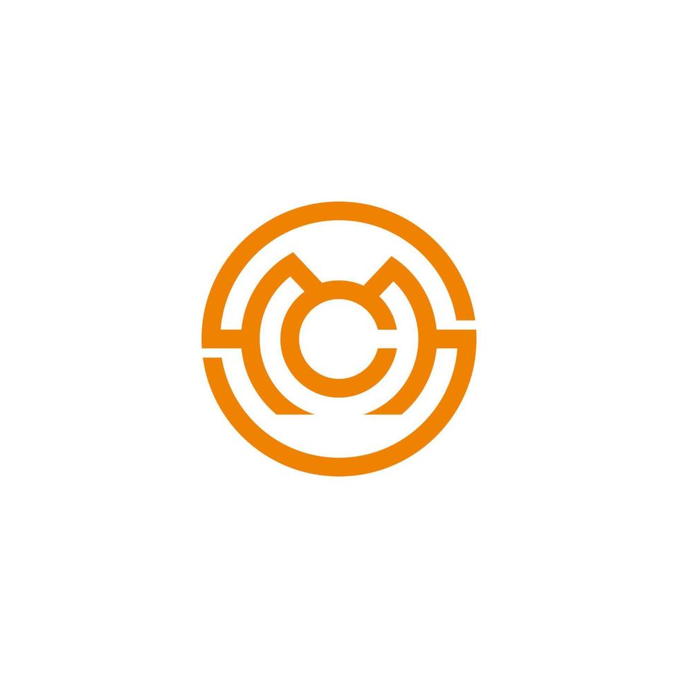 letter s m c symbol circle geometric line logo vector