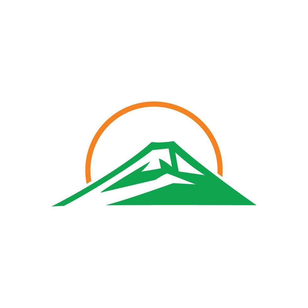 mountain sunrise simple logo vector