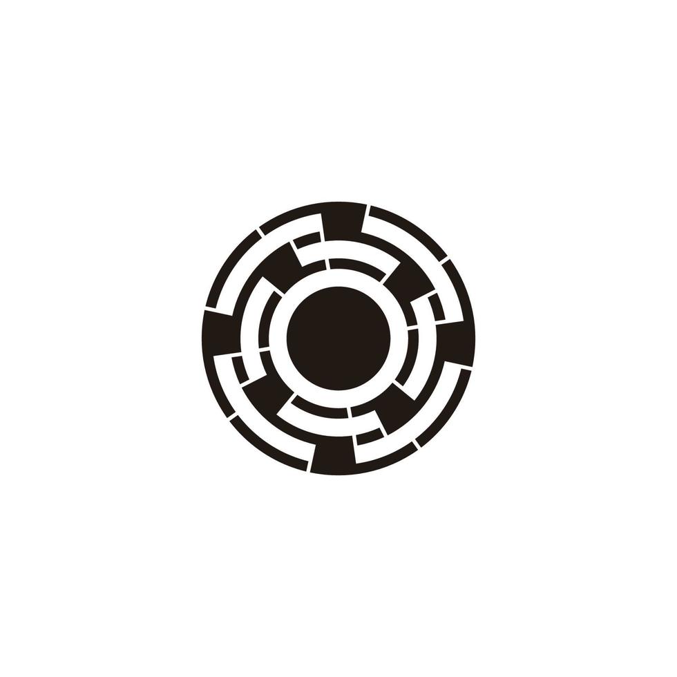 circle motion tunnel 3d flat geometric logo vector
