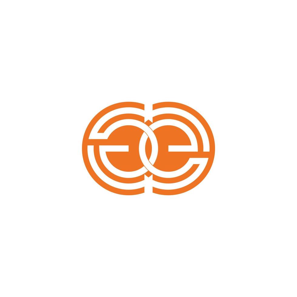letter ge negative space circle design symbol vector