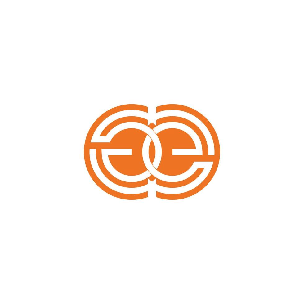 letter ge negative space circle design symbol vector