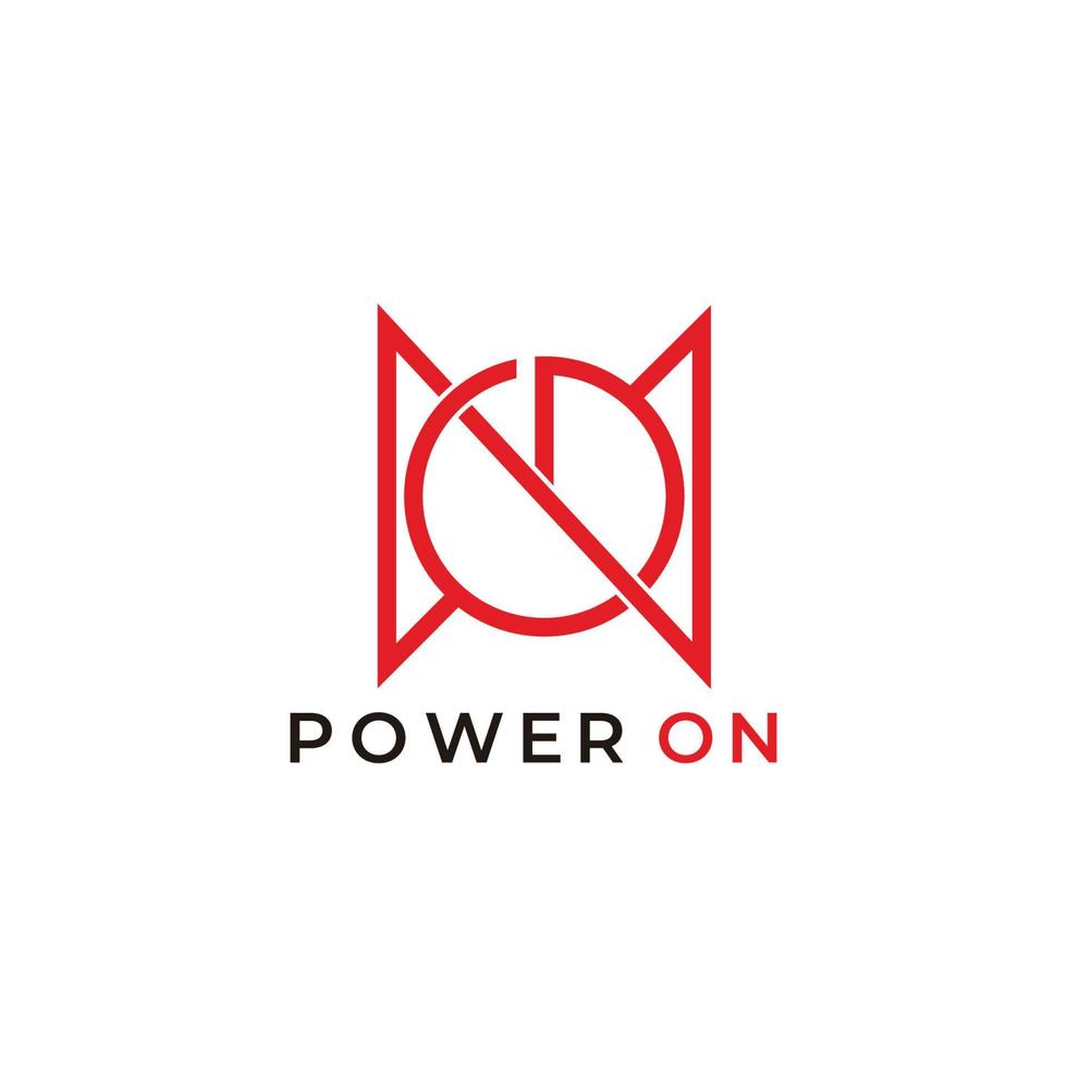 letter on power button electronic design symbol logo vector