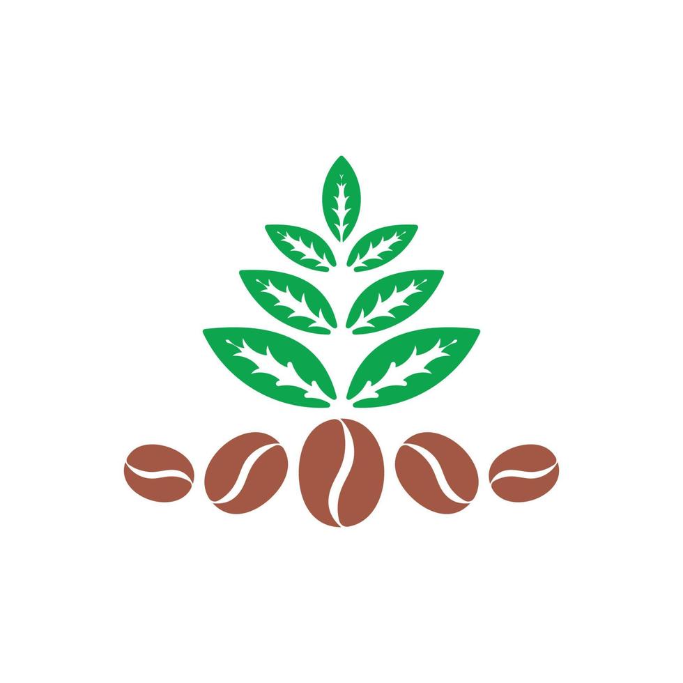 leaf tea coffee bean symbol logo vector