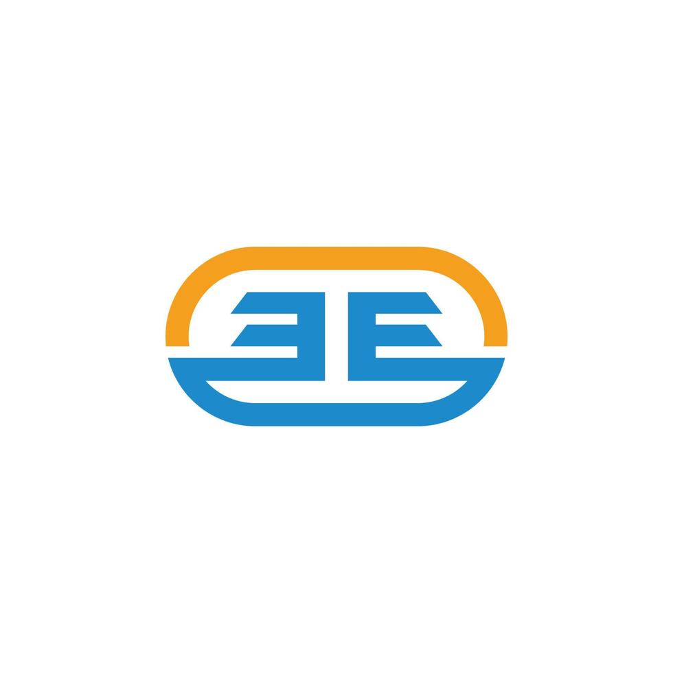 letter ee simple geometric linear shape symbol logo vector