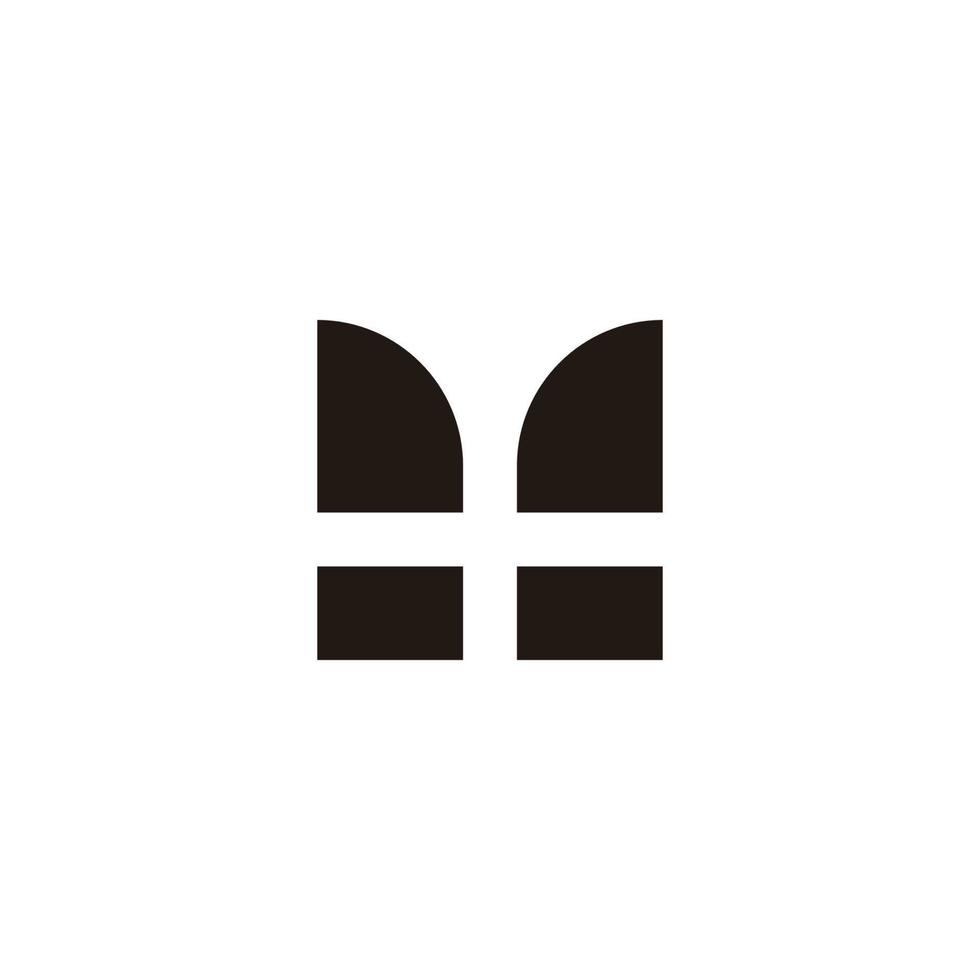 letter m plus geometric simple logo vector