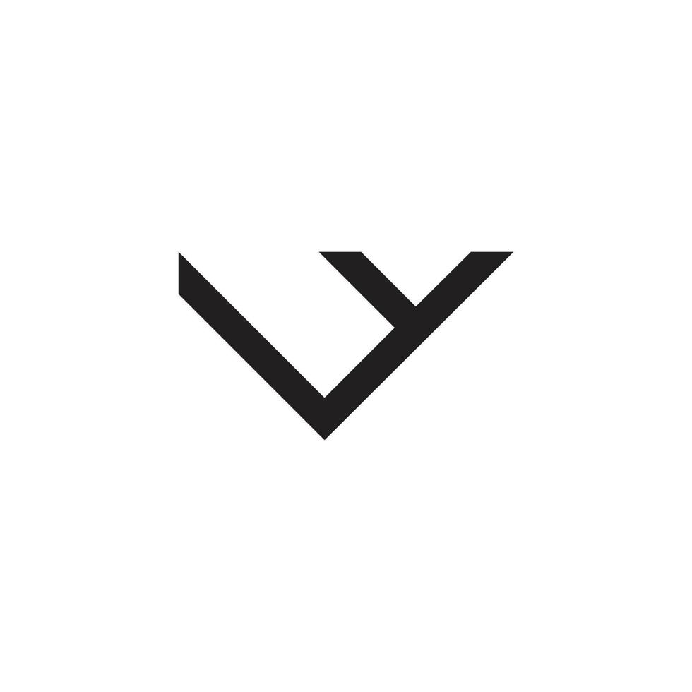 Letra vy vector de logotipo de línea geométrica simple