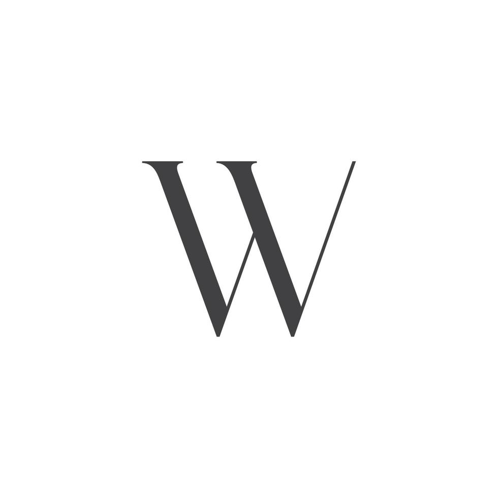 letter w simple abstract elegant design vector