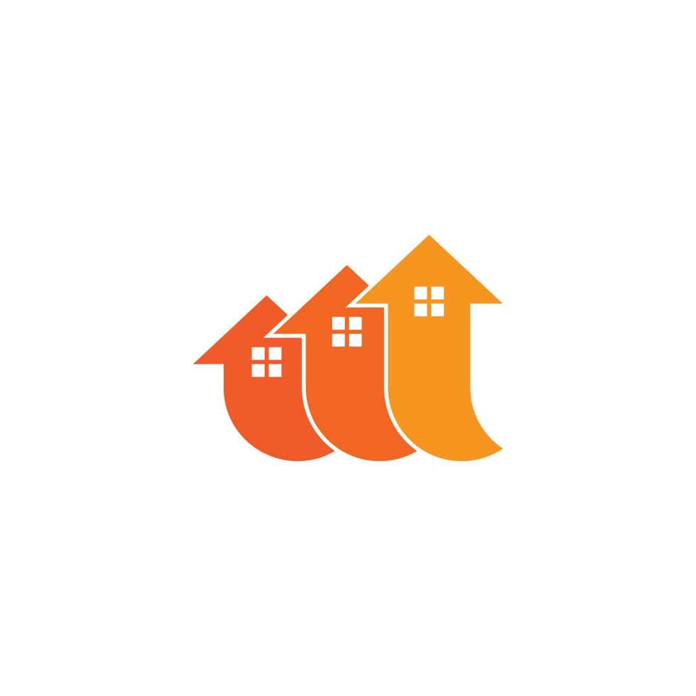 arrows up home sales up symbol logo vector