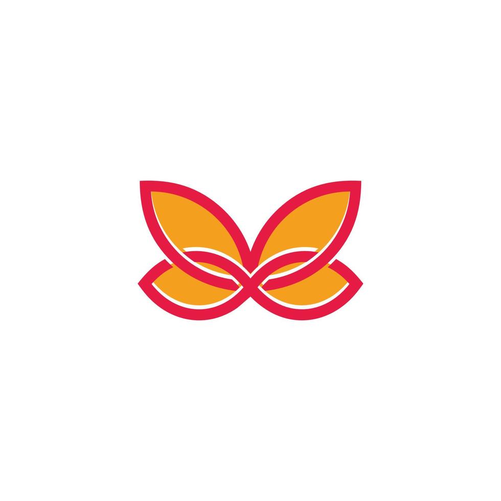 abstract butterfly simple geometric line flat 3d line logo vector