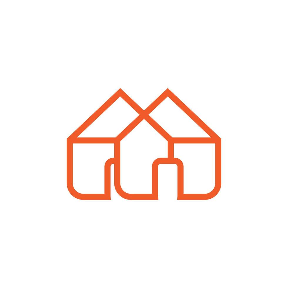house construction overlapping line design vector
