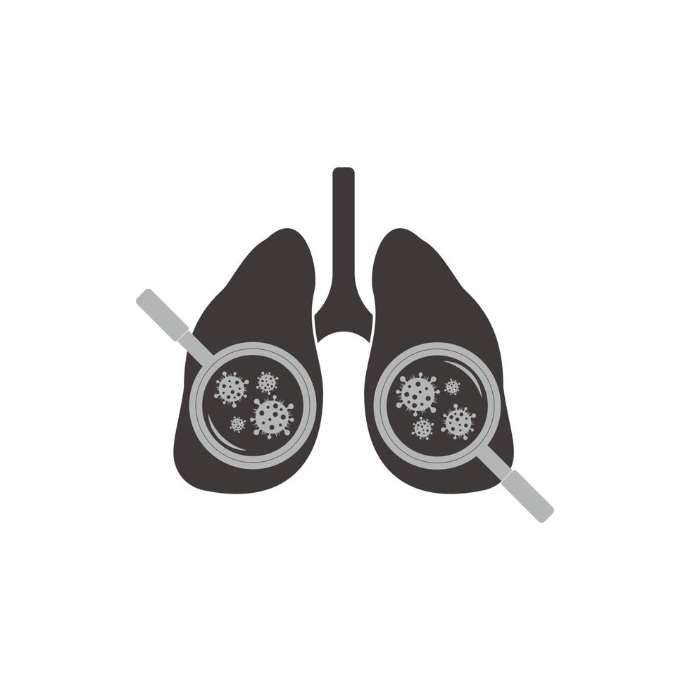 influenza virus detector lungs scan magnifier symbol vector