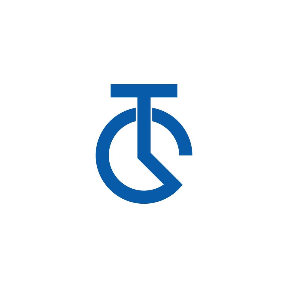 letter tg circle geometric symbol logo vector