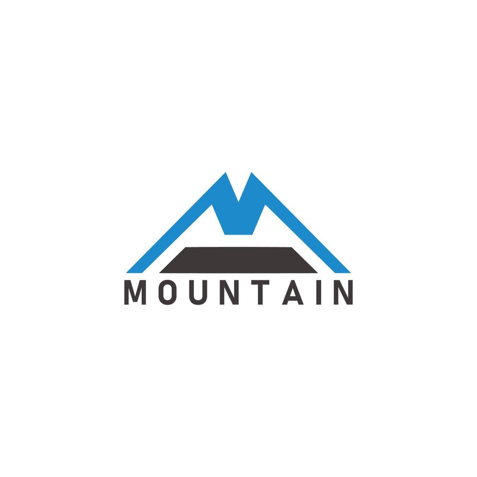 vector of letter m mountain simple geometric line logo vector