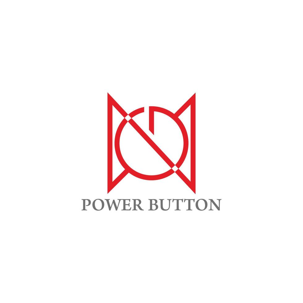 power on simple geometric line symbol logo vector