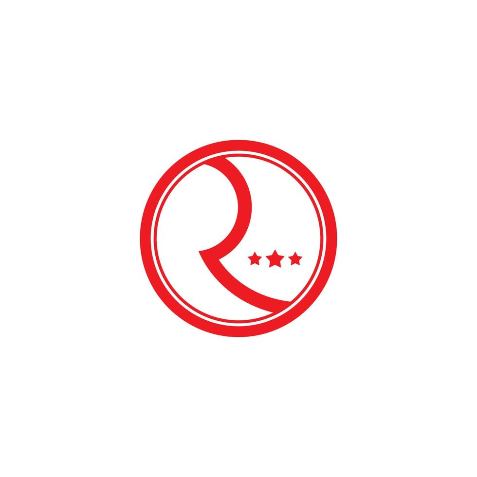 letter r star circle geometric logo vector