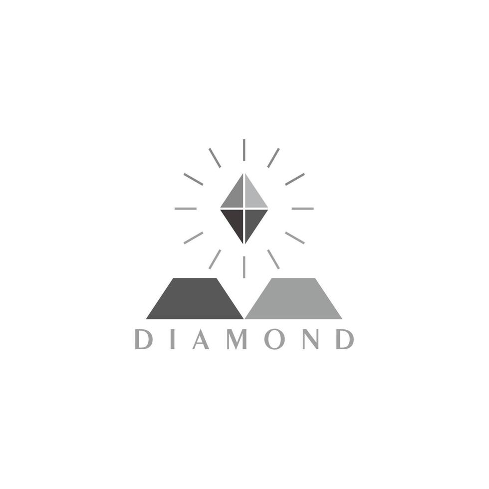 triángulo degradado brillo diamante simple geométrico plano logo vector