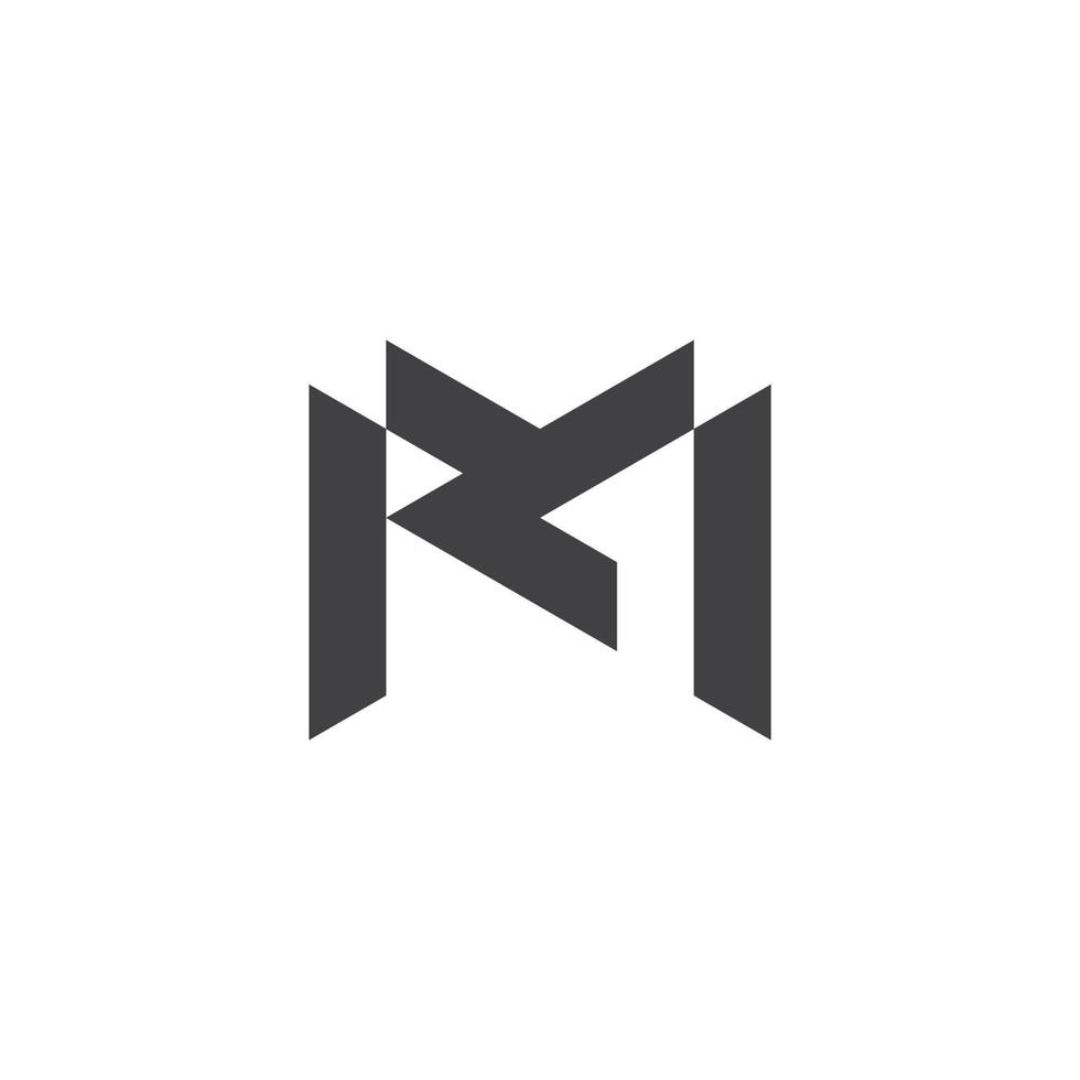 letter mk abstract geometric logo vector