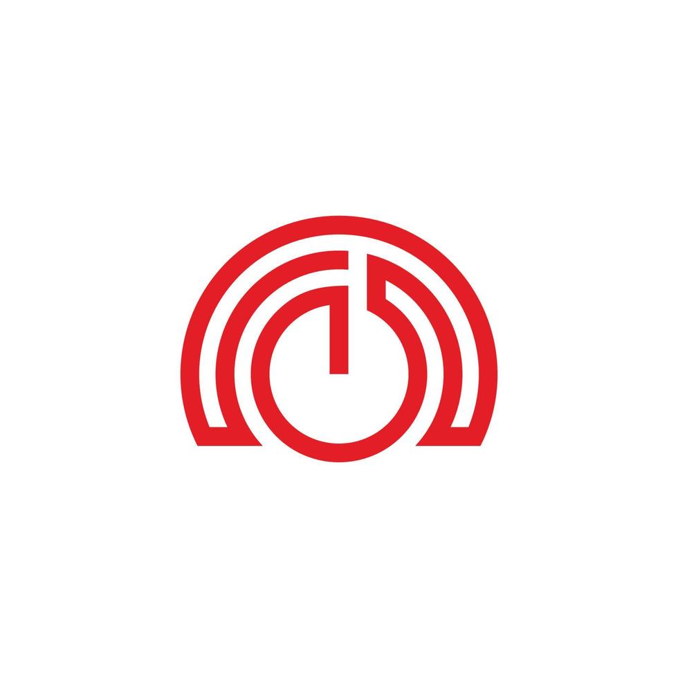 power button symbol simple geometric linear logo vector